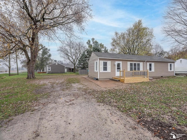 3495 Vermont Ct, Monroe, MI 48161 - manufactured / mobile home featuring a deck