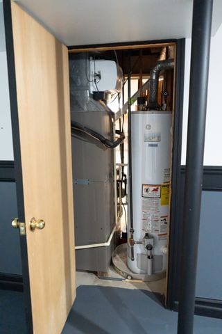 utilities featuring gas water heater