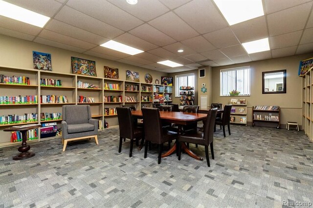 21800 Morley Ave Unit 101, Dearborn, MI 48124 - carpeted dining area with a paneled ceiling