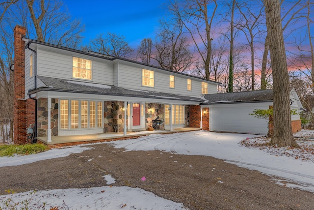 view of property with a garage