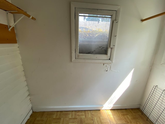 interior details featuring parquet floors