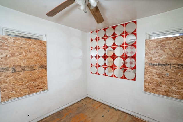 4224 W Davison, Detroit, MI 48238 - empty room with wood finished floors and ceiling fan
