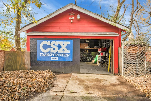 view of garage