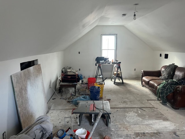 bonus room featuring vaulted ceiling