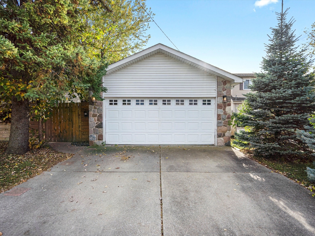 view of garage