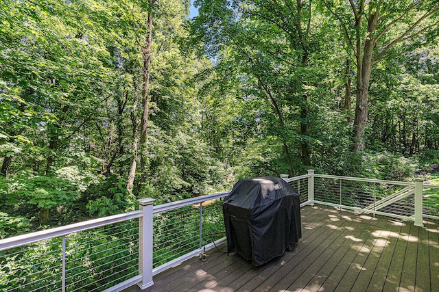 deck with area for grilling