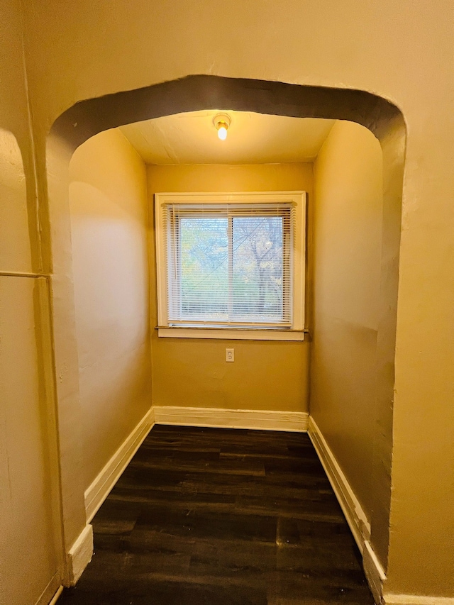 interior space featuring dark wood-type flooring