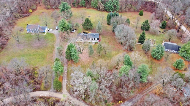 drone / aerial view with a rural view