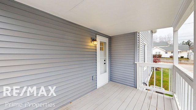 deck with covered porch