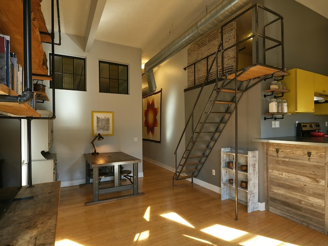 interior space featuring wood-type flooring