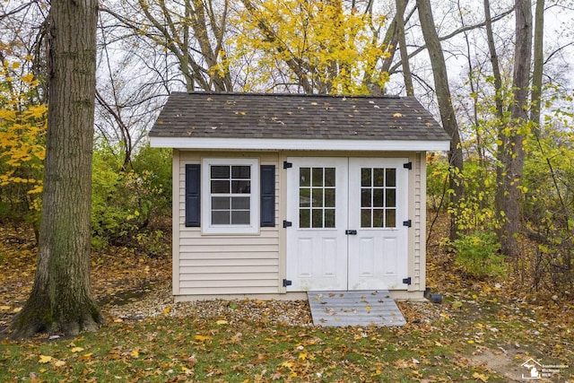 view of shed