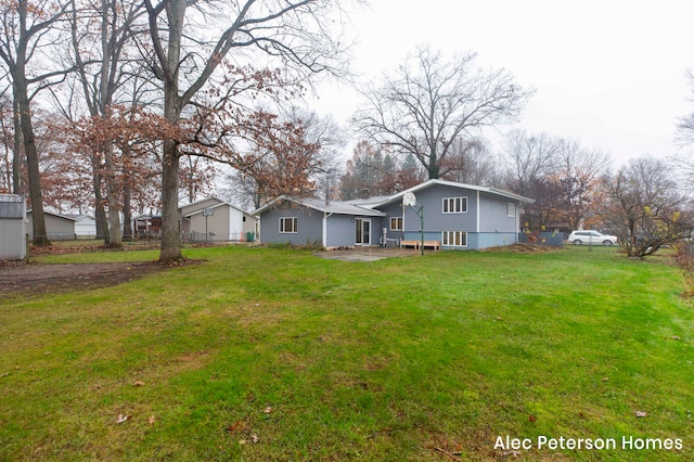 exterior space with a yard