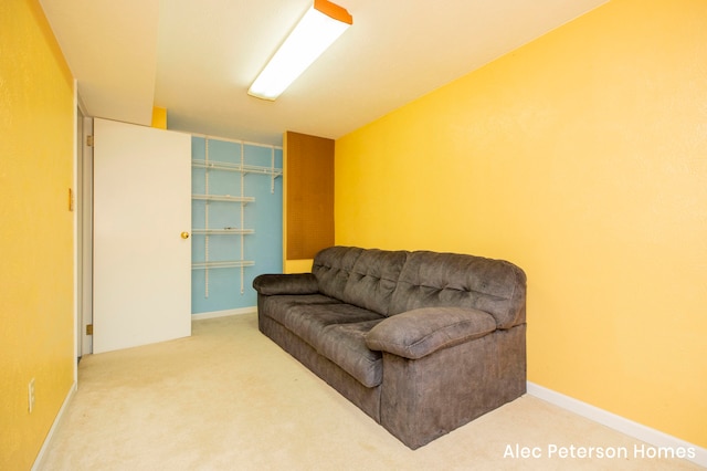 living room featuring carpet