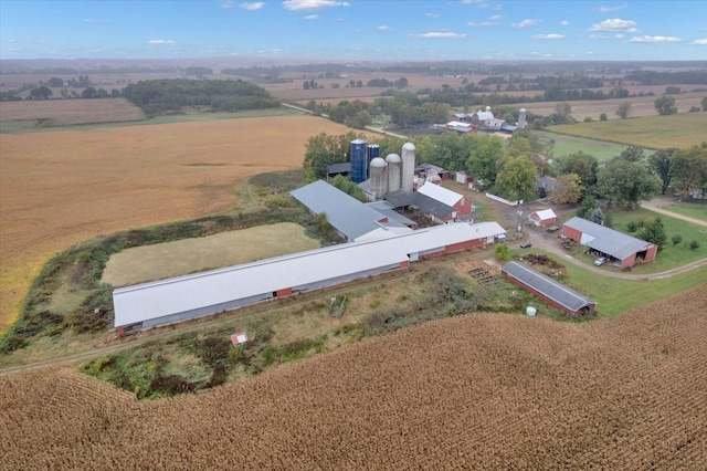 bird's eye view with a rural view