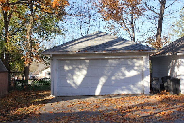 view of garage