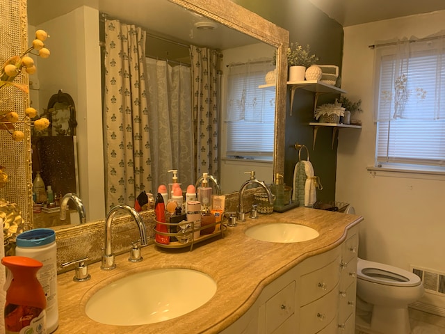 bathroom with vanity and toilet