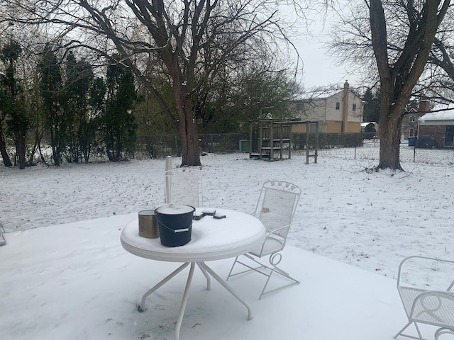 view of snowy yard