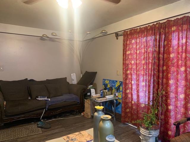 living room featuring hardwood / wood-style flooring