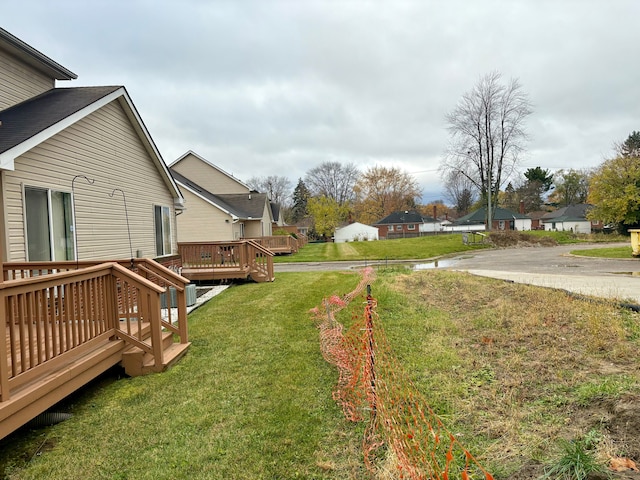 view of yard featuring a deck