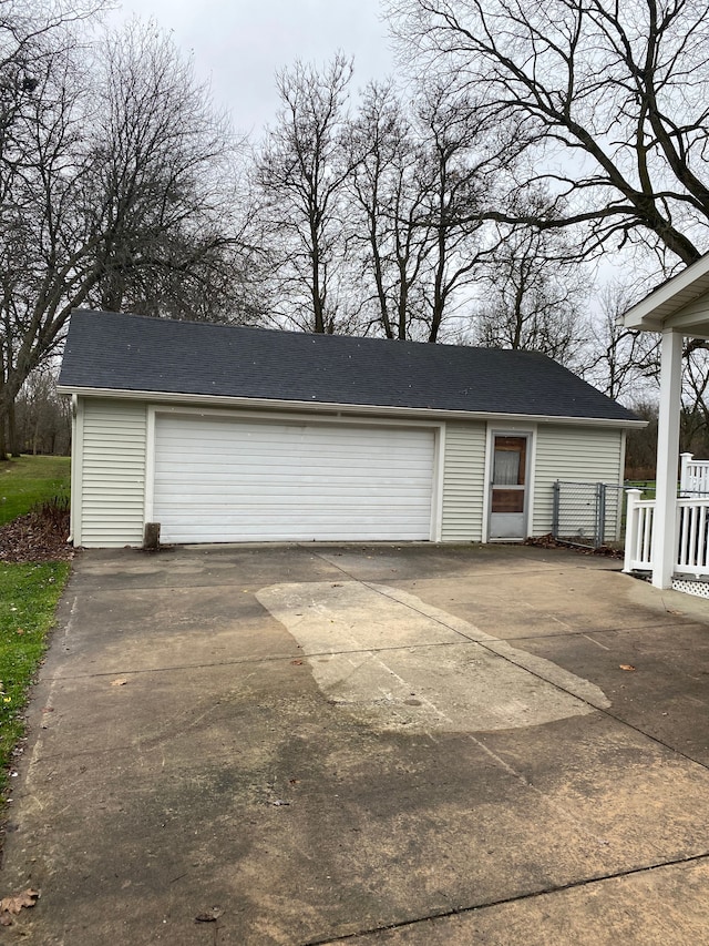 view of garage