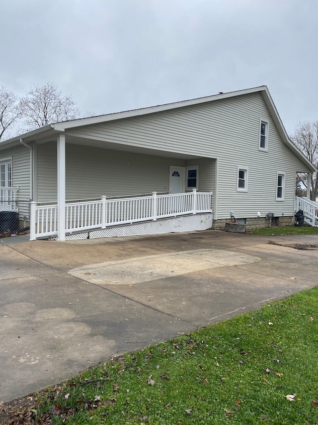 exterior space with a porch