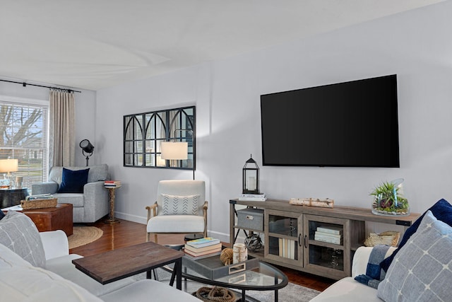 living room featuring hardwood / wood-style floors