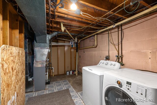4481 Marshall Ave SE, Grand Rapids, MI 49508 - laundry room with washing machine and clothes dryer and heating unit