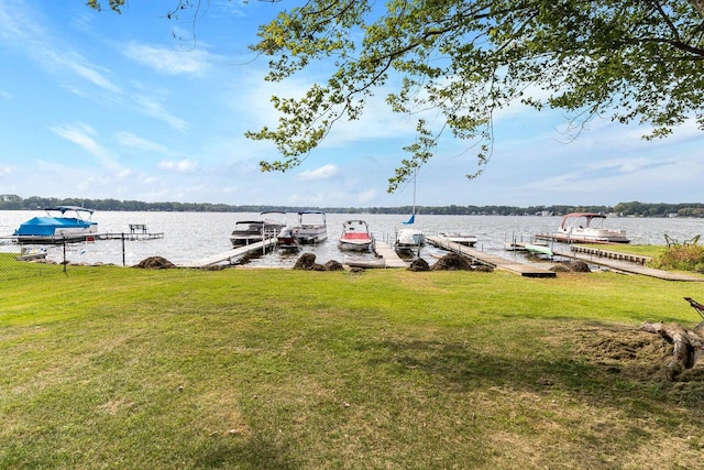 water view with a dock