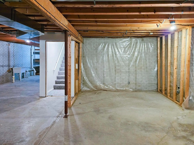 basement with sink