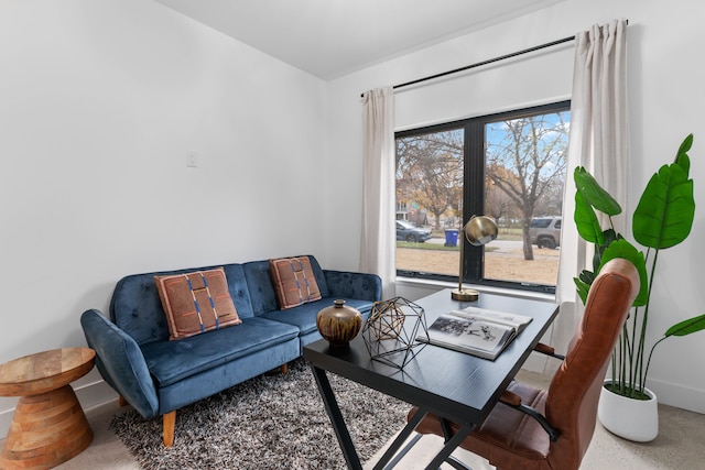 home office featuring carpet floors