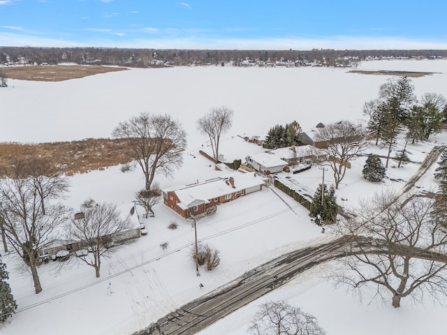 view of snowy aerial view