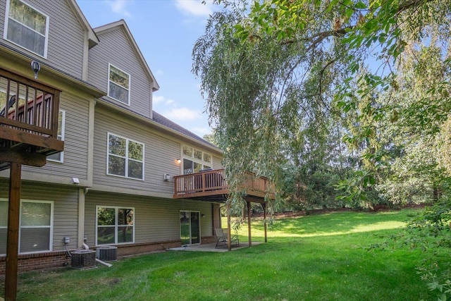 view of yard with a patio area and a deck