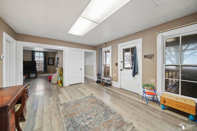 entrance foyer featuring light hardwood / wood-style flooring