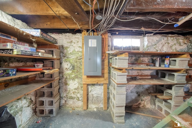 storage area featuring electric panel