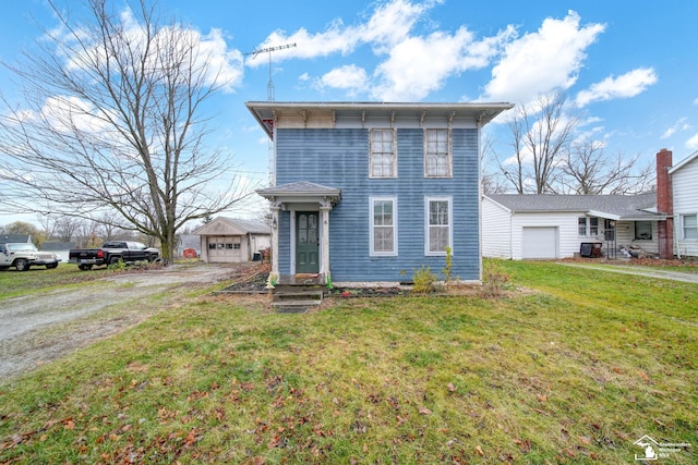 italianate-style house with a front lawn