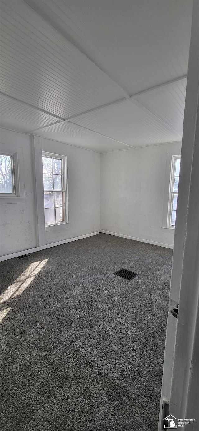 empty room with a healthy amount of sunlight and carpet