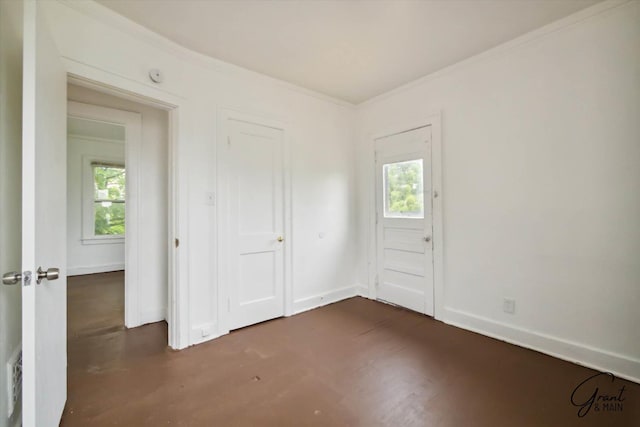 spare room featuring a wealth of natural light and ornamental molding