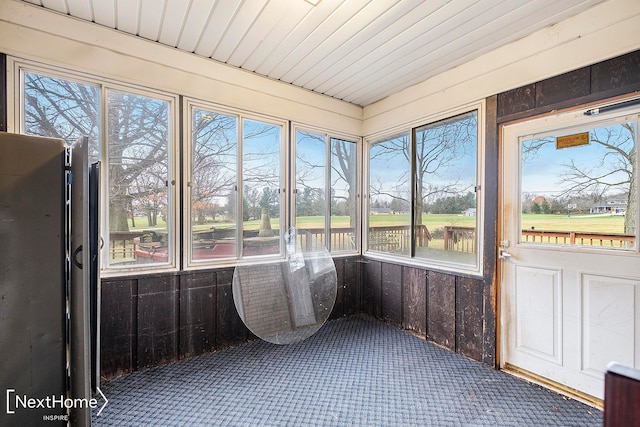 view of unfurnished sunroom