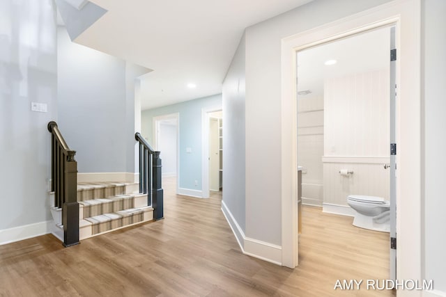 1749 Sunset Point Dr, Norton Shores, MI 49441 - hall featuring wood finished floors, baseboards, and recessed lighting
