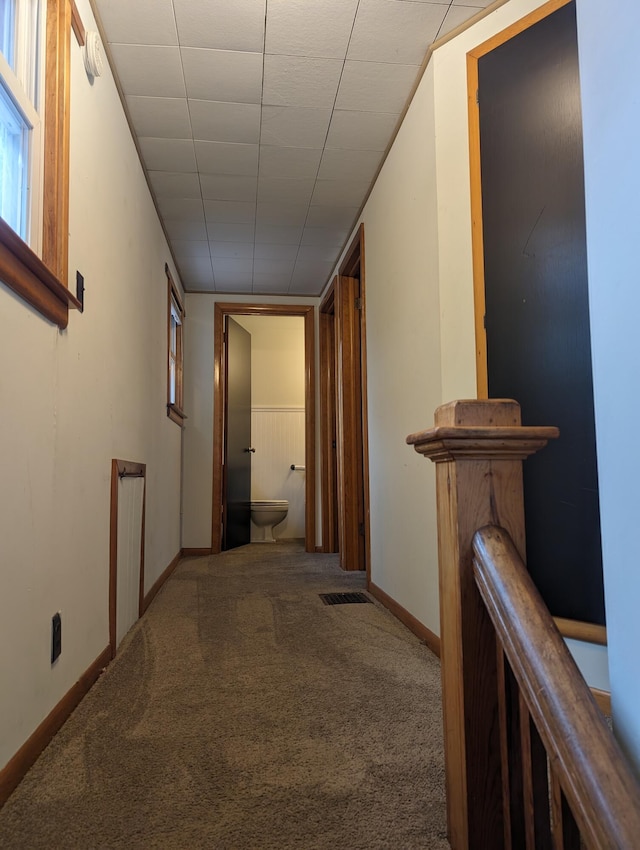 hallway featuring carpet floors