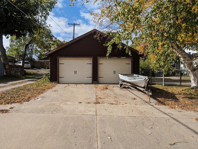 view of garage