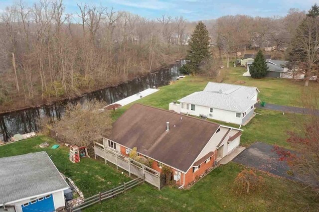 21734 N Channel Pkwy, Edwardsburg, MI 49112 - view from above of property with a nearby body of water