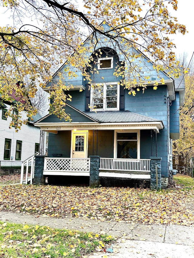 view of front property with covered porch