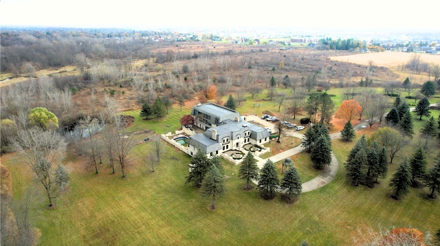 bird's eye view with a rural view