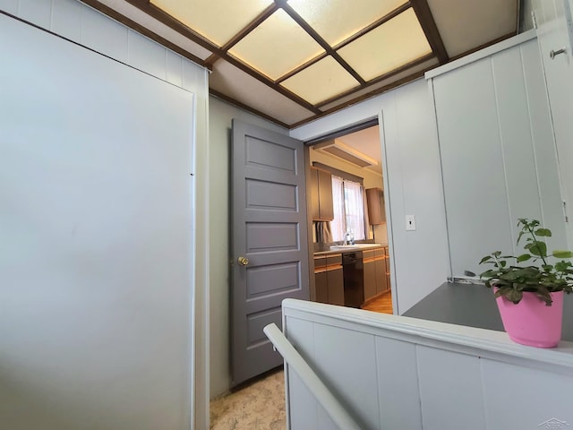 hallway with sink