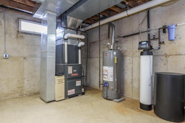 18980 16 Mile Rd, Marshall, MI 49068 - utility room with gas water heater and heating unit