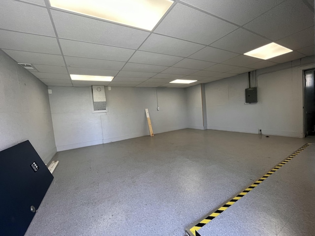 25846 W 7 Mile Rd, Redford, MI 48240 - finished below grade area with a drop ceiling and electric panel
