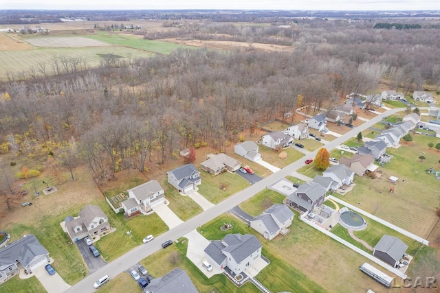 drone / aerial view with a rural view