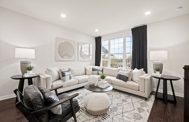 living room featuring hardwood / wood-style flooring