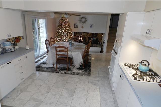 48041 Sugarbush Rd, Chesterfield, MI 48047 - dining space featuring baseboard heating and a ceiling fan
